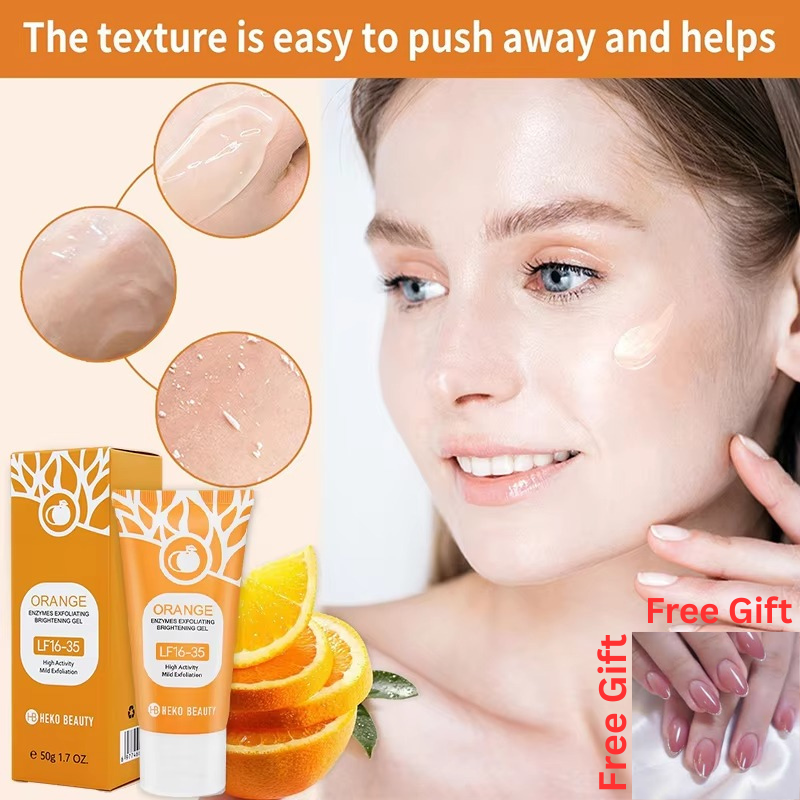 Orange Enzyme Exfoliating Gel+ Free 24 Nails Set