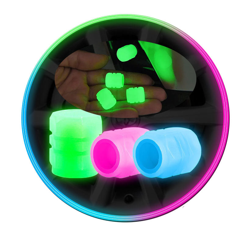 luminous valve caps fluorescent car tire valve cap