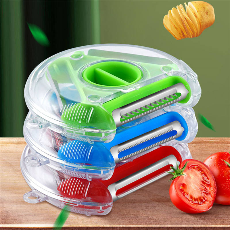 3 IN 1 Functional Magic Trio Fruit Peeler With Stainless Steel Blade