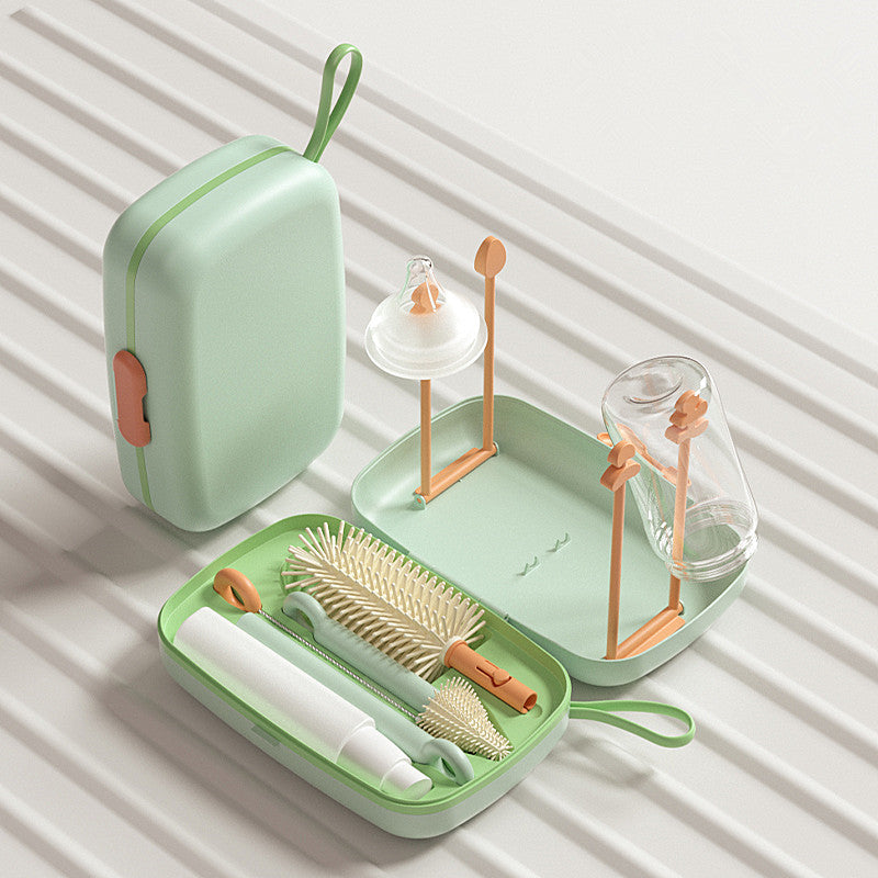 Travel Baby Bottle Cleaning Brush Dryer Drainer Storage Drying Rack