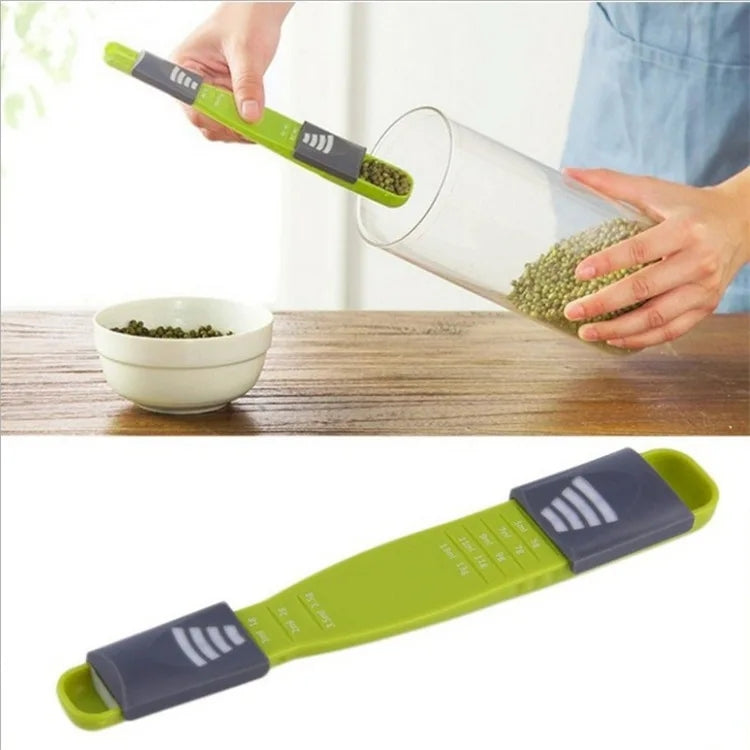 Adjustable Double Head Plastic WPC Salt Coffee Measuring Spoon With Scale