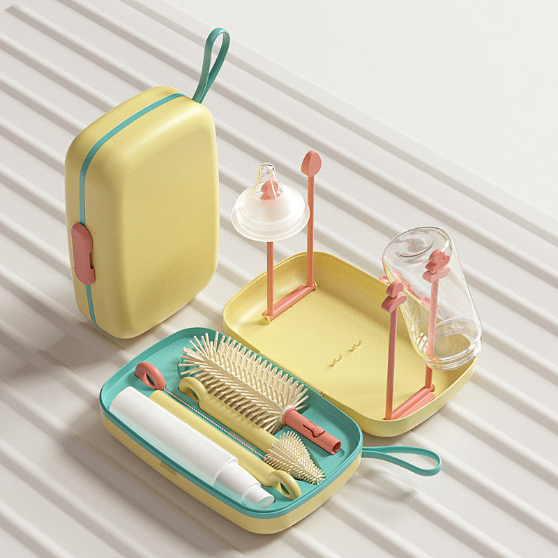Travel Baby Bottle Cleaning Brush Dryer Drainer Storage Drying Rack