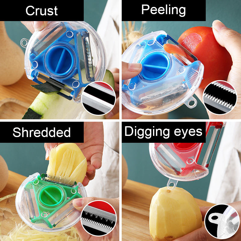 3 IN 1 Functional Magic Trio Fruit Peeler With Stainless Steel Blade