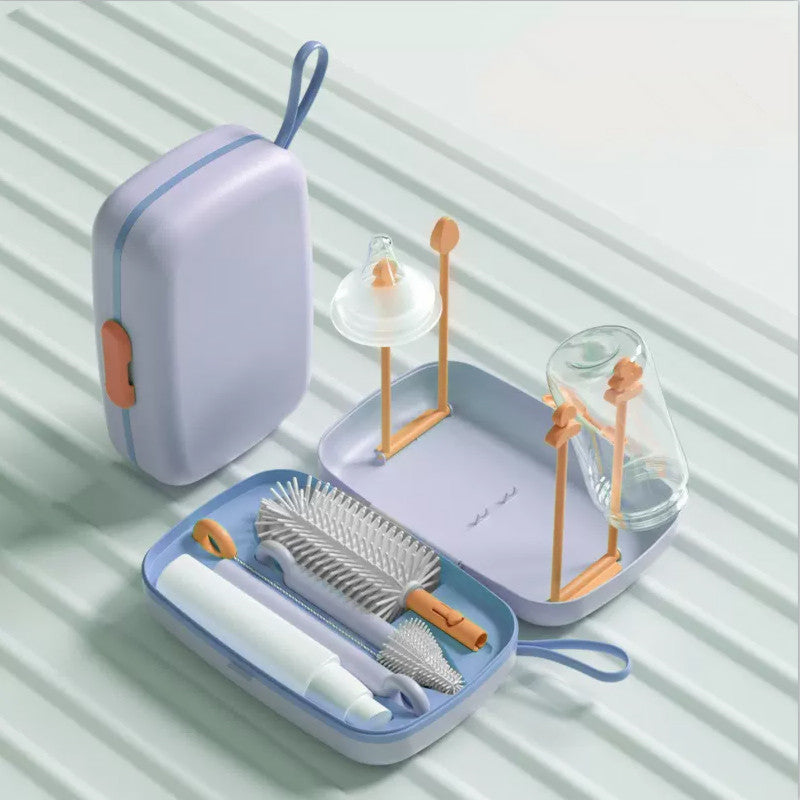 Travel Baby Bottle Cleaning Brush Dryer Drainer Storage Drying Rack