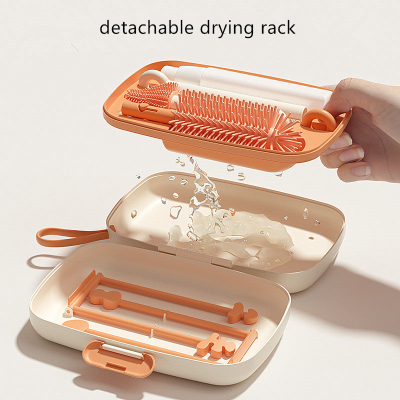 Travel Baby Bottle Cleaning Brush Dryer Drainer Storage Drying Rack