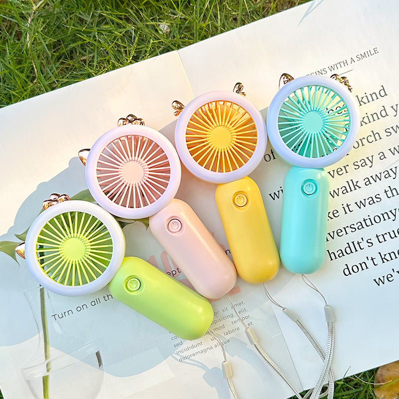 Wrist Hanging Portable Fan Night Light Usb Cute Rechargeable Fan